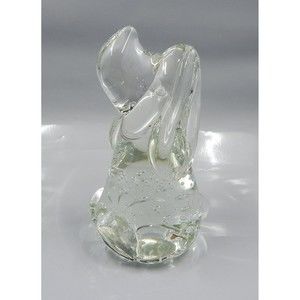 Art Glass Crystal Hound Dog Bullicante Clear Paperweight Figurine